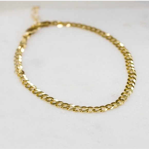 NWT Dina Curb Chain Bracelet - 10K Italian Solid Gold - Picture 3 of 6